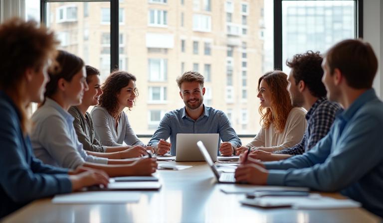 Team of logistics experts analyzing data